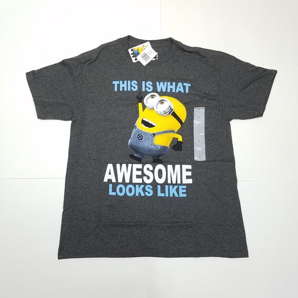 Minions 'Awesome' Boys Large T-Shirt | NEW - Picture 2 of 7